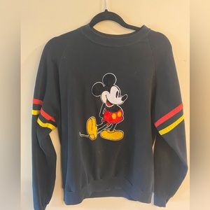 Vintage Disney Mickey Crewneck Sweatshirt Made in USA Black 80s